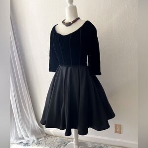 Rare Vintage 50s dress VICTOR COSTA black velvet size medium